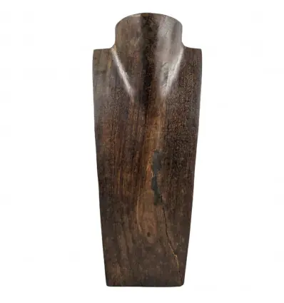 Déclassé - Buste - Présentoir à colliers en bois massif marron 35cm