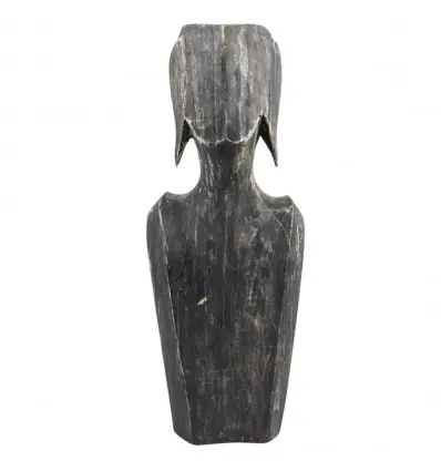 Déclassé - Buste - Présentoir pour colliers et boucles d'oreilles en bois finition "noir vintage" 35cm