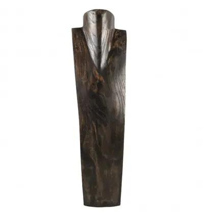 Déclassé - Présentoir spécial colliers longs 60cm - Buste en bois massif chocolat