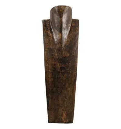Déclassé - Présentoir spécial colliers longs 50cm - Buste en bois massif chocolat