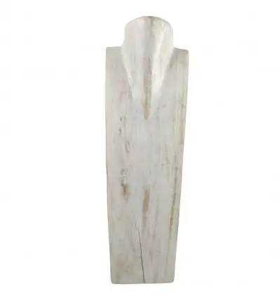 Déclassé - Présentoir spécial colliers longs 50cm - Buste en bois massif blanc cérusé