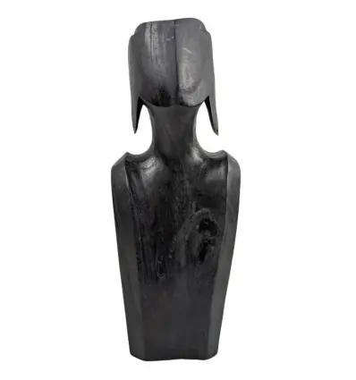 Déclassé - Buste - Présentoir pour colliers et boucles d'oreilles en bois massif noir 35cm