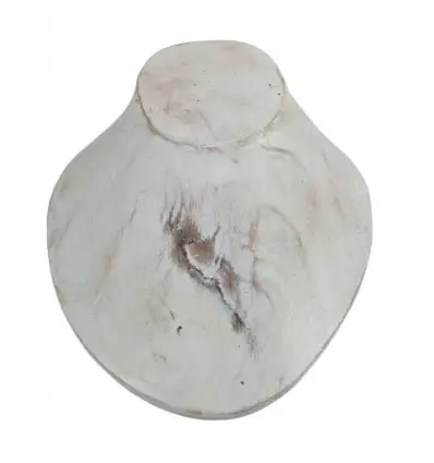 Déclassé - Buste présentoir à colliers en bois blanc cérusé
