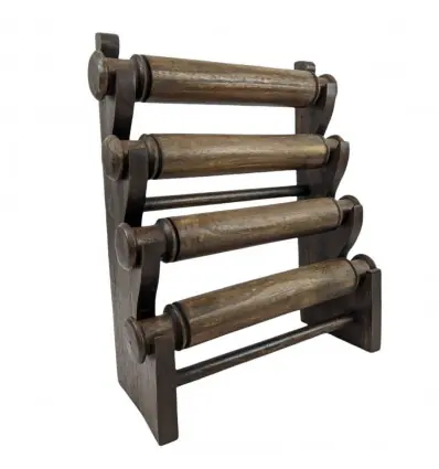 Déclassé - Porte-bracelets et montres 4 joncs en Bois massif marron