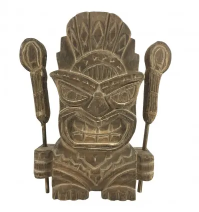 Totem Tiki Protecteur "Koh Pha Ngan" en bois 30cm