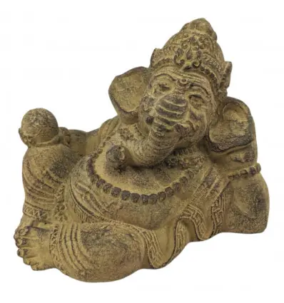 Statuette Ganesh Allongé en Pierre 15cm