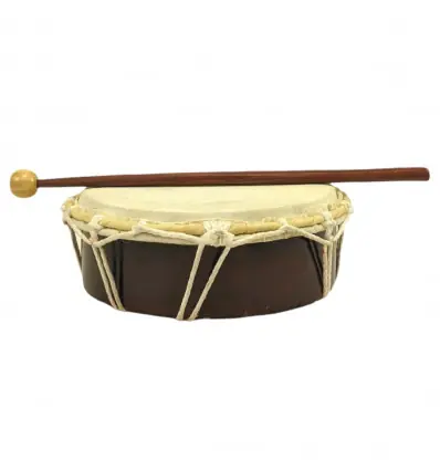 Tambourin ø20cm avec mailloche - Fabrication à la main