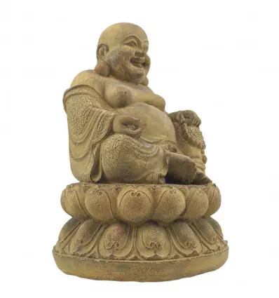 Statue de Bouddha Rieur en Pierre 32cm