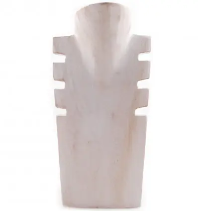 Déclassé - Buste cranté en bois blanc 25cm