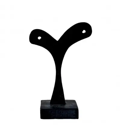 Présentoir / Support à boucles d'oreilles en bois 10cm | Finition "Noir Ébène"