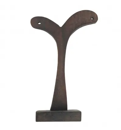 Présentoir / Support à boucles d'oreilles en bois 14cm | Finition "Chocolat"