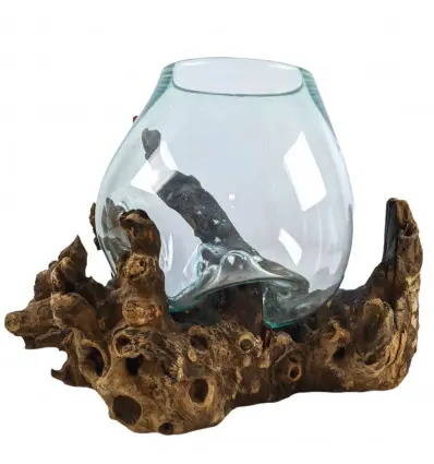 Vase en Verre Soufflé sur Racine de Gamal | Format L