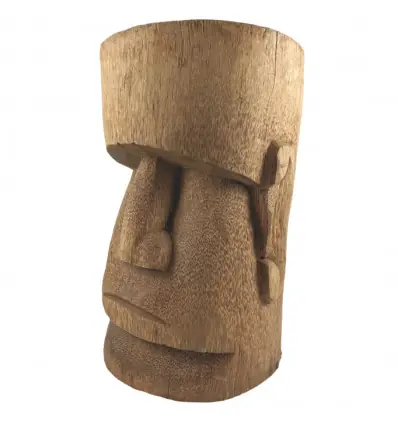 Statue / Tabouret Moai de l'île de Pâques en cocotier 50cm
