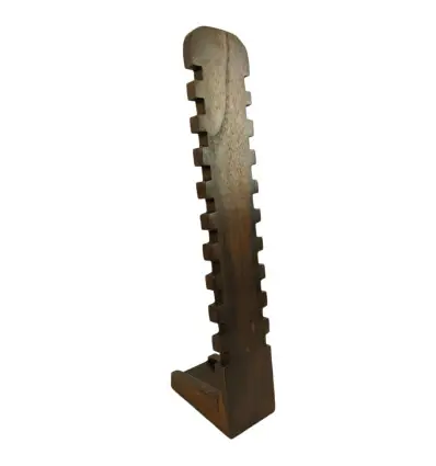 Présentoir à Bracelets cranté 40cm en bois massif | Finition "Chocolat"