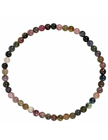 Bracelet Tourmaline Multicolore | Boules 4mm