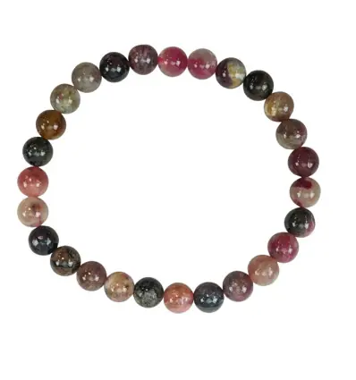 Bracelet Tourmaline Multicolore | Boules 6mm