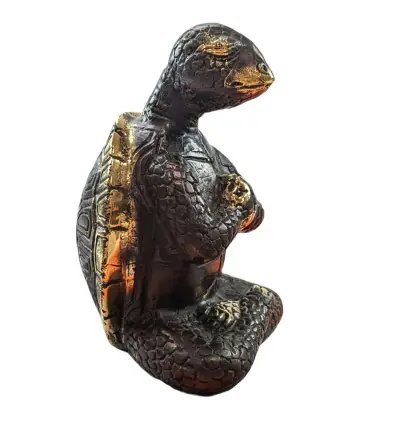 Statuette Tortue Méditation en laiton 11cm