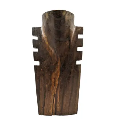 Déclassé - Buste cranté en bois marron 25cm