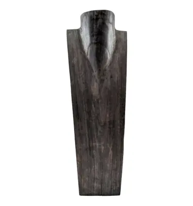 Déclassé - Buste présentoir à colliers en bois massif noir vintage 50cm