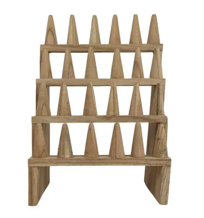 Déclassé - Présentoir à bagues (24 cônes) en bois massif brut
