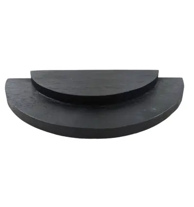 Plateau de présentation 1/2 cercle - Présentoir à bijoux 2 niveaux en bois noir