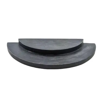 Plateau de présentation 1/2 cercle - Présentoir à bijoux 2 niveaux en bois noir vintage
