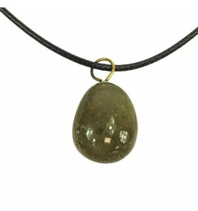 Collier Labradorite B | Pendentif pierre roulée + cordon