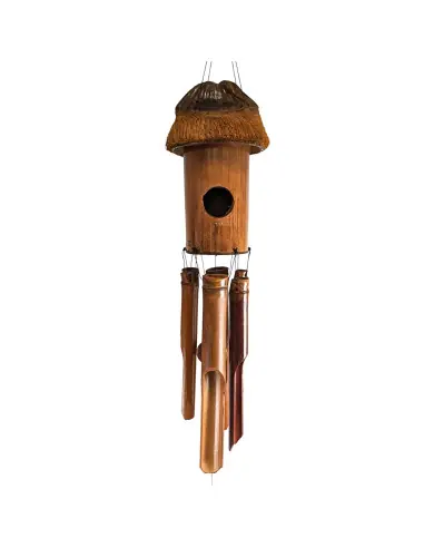 Carillon à vent en Bambou - Nichoir Rond en Noix de coco