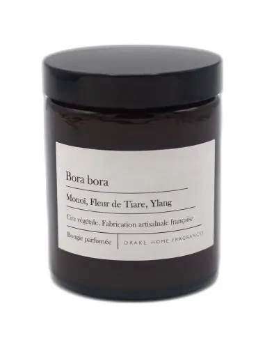 Bougie parfumée naturelle "Bora Bora" Fleur de Tiaré, Monoï & Ylang 35 heures 135g | Drake