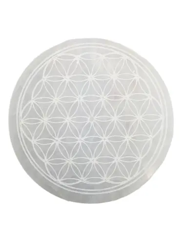 Porte-encens Fleur de Vie en Sélénite - Disque ø10cm