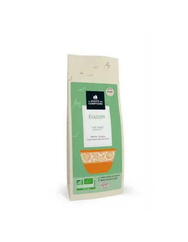Thé Vert Bio "Évasion" Sachet vrac 100g | Arômes naturels Menthe et Fruits