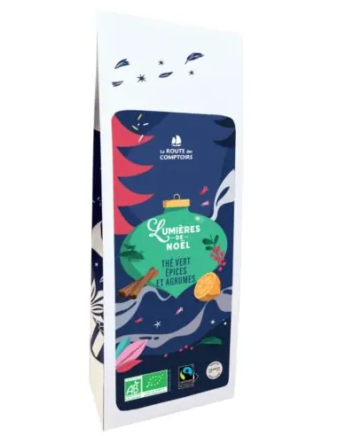 Thé Vert Bio "Lumières de Noël" Sachet vrac 100g Saveurs épicées et fruitées