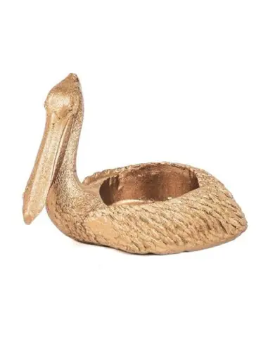 Bougeoir Pélican doré 11 cm