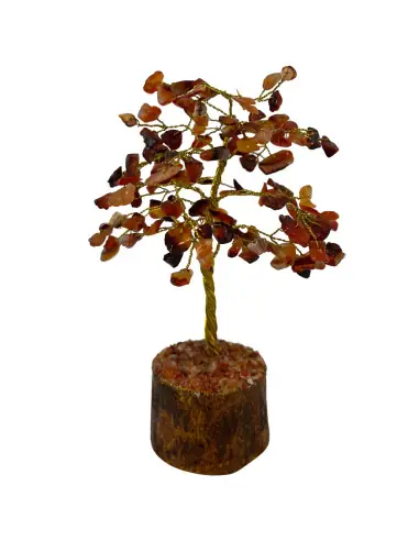 Arbre du Bonheur 20 cm avec pierre Cornaline naturelle