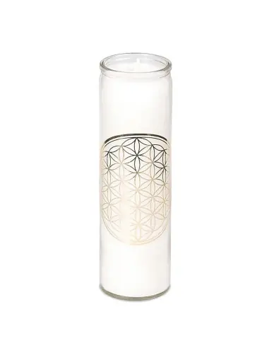 Bougie Parfumée Motif Fleur de Vie Dorée | Menthe, Citronnelle & Oliban