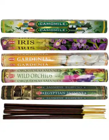 Assortiment d'encens - Bouquet "Fleurs tropicales" 5 parfums / 100 bâtons | HEM