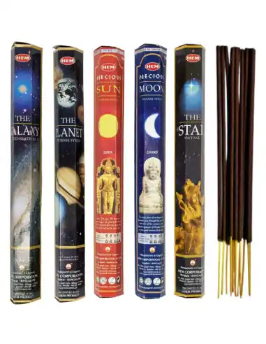 Assortiment d'encens - Bouquet "Voie Lactée" 5 parfums / 100 bâtons | HEM