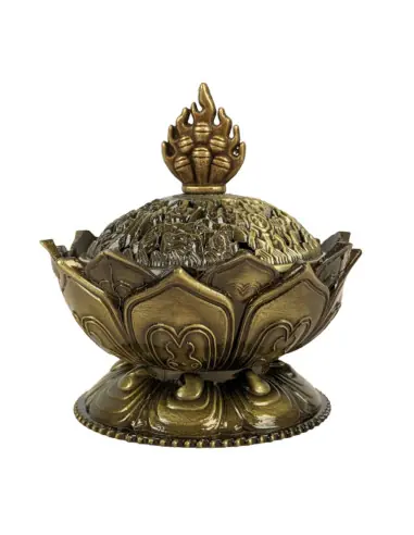 Porte-cône d'encens Fleur de Lotus en Métal 8cm