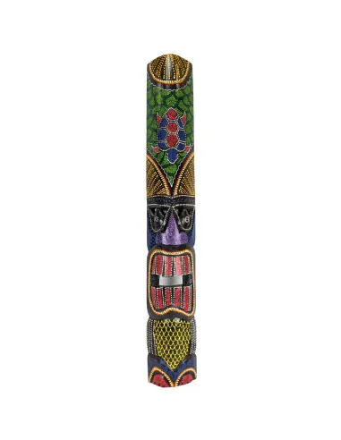 Masque Tiki mural Multicolore 100cm motif Tortue