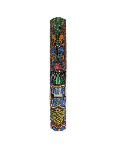 Masque Tiki mural Multicolore 100cm motif Tribal