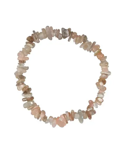 Bracelet Baroque en Pierre de Lune Rose Chips