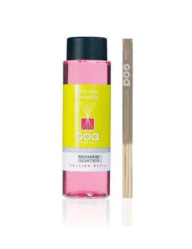 Recharge de parfum Macaron Framboise - Goa 250ml + 1 pack rotin