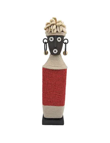 Statuette Namji Rouge 28cm - Perles & Cauris