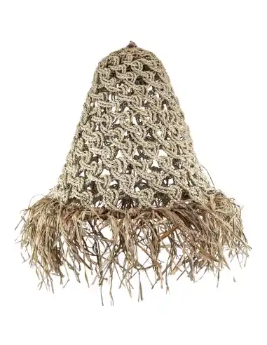 Suspension Bohème "Tao" | Luminaire en Jonc de mer & Raphia 60x50cm