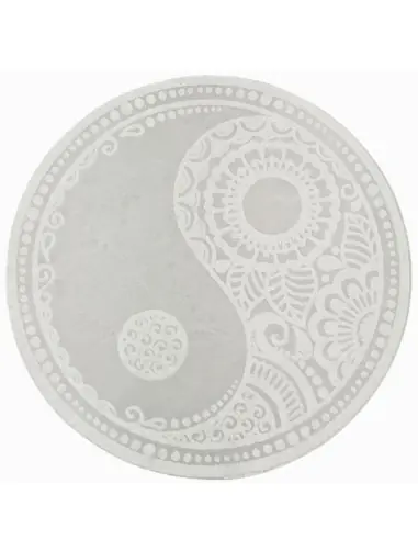 Disque Yin-Yang en Sélénite ø10cm - Plaque de rechargement Feng Shui