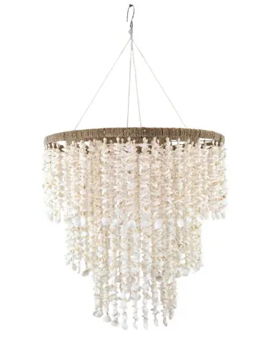 Lustre Bohème "Kaléa" en coquillages naturels ⌀50cm