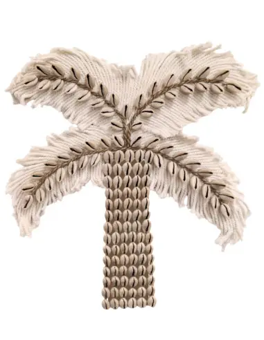 Décoration murale Palmier en Coquillages et Macramé 30cm