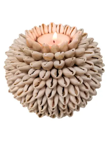 Bougeoir Bohème en Coquillages Cauris ⌀13cm