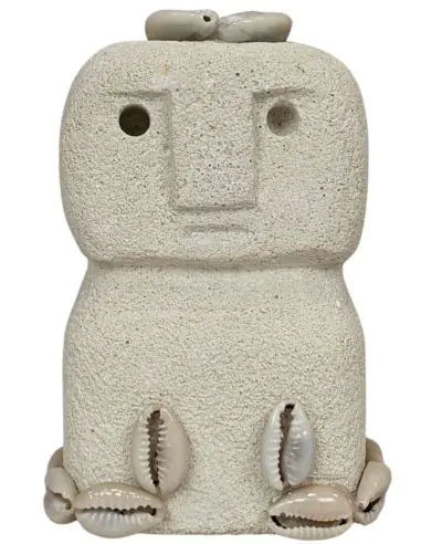 Statuette Sumba en Pierre et Coquillages Cauris 8cm | Savoir-faire de Sumba