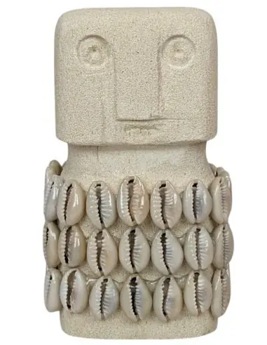 Statuette 10cm en Pierre & Coquillages Cauris | Savoir-faire traditionnel de Sumba